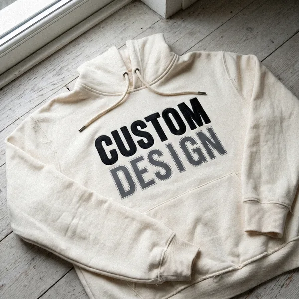 Hoodie combining embroidery, print and rhinestone on a CUSTOM DESIGN graphic