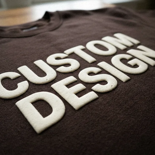 Raised puff print CUSTOM DESIGN on a sweatshirt