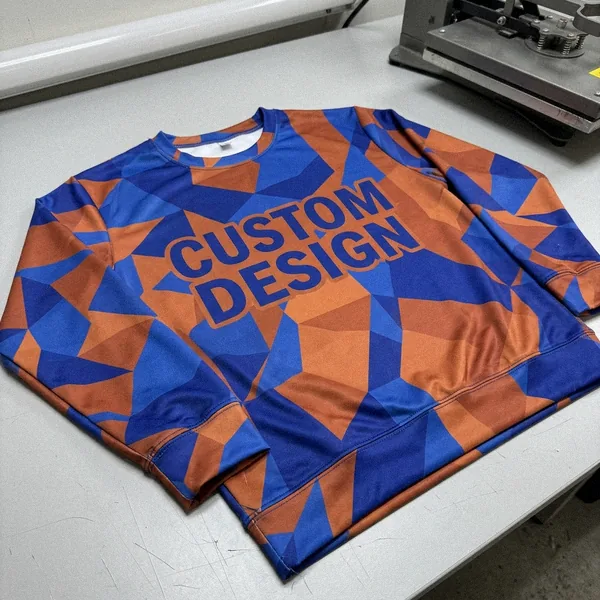 All-over sublimation print with CUSTOM DESIGN on a polyester sweatshirt